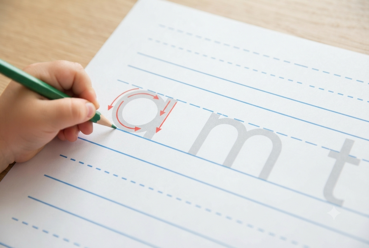 Before and after handwriting comparison