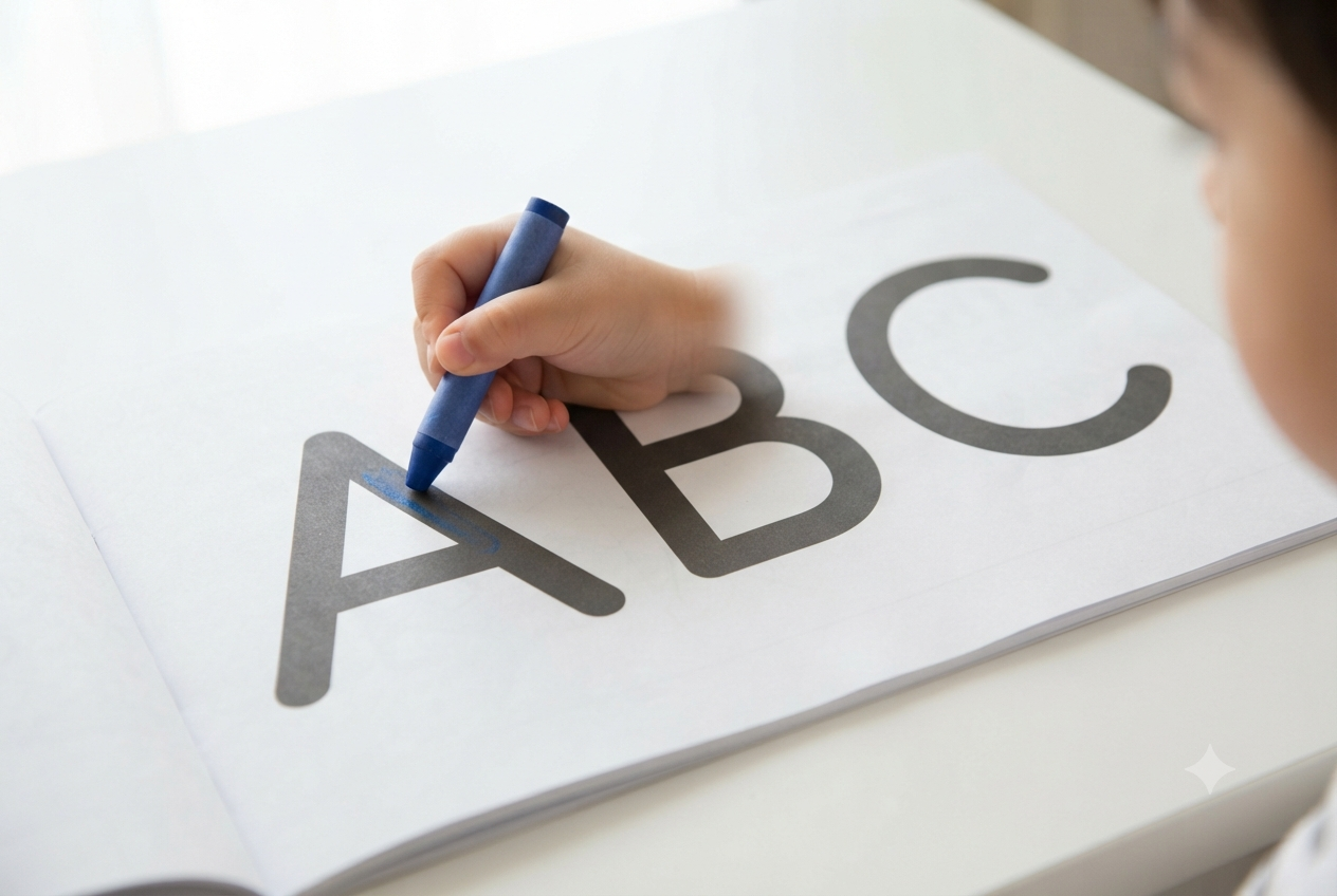 Uppercase alphabet tracing sample