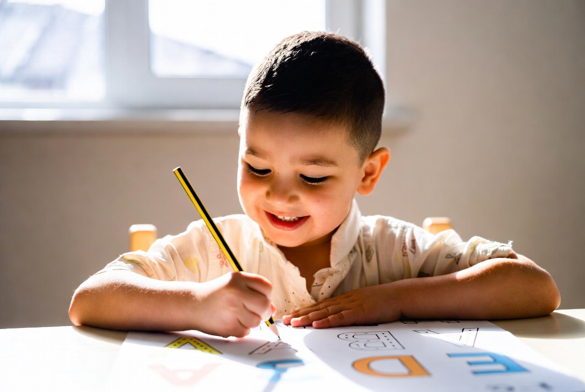 Parent and child practicing tracing together