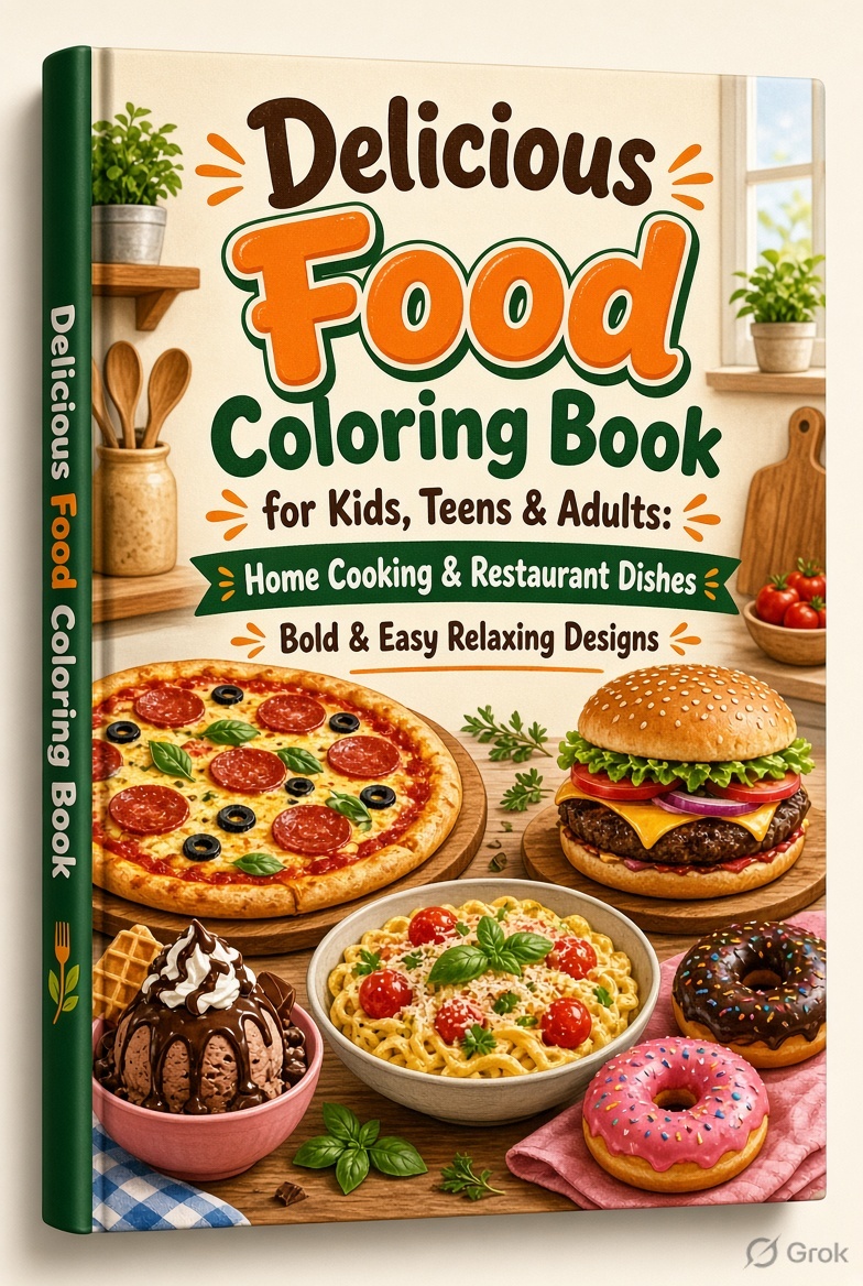 Delicious Food Coloring Book Cover
