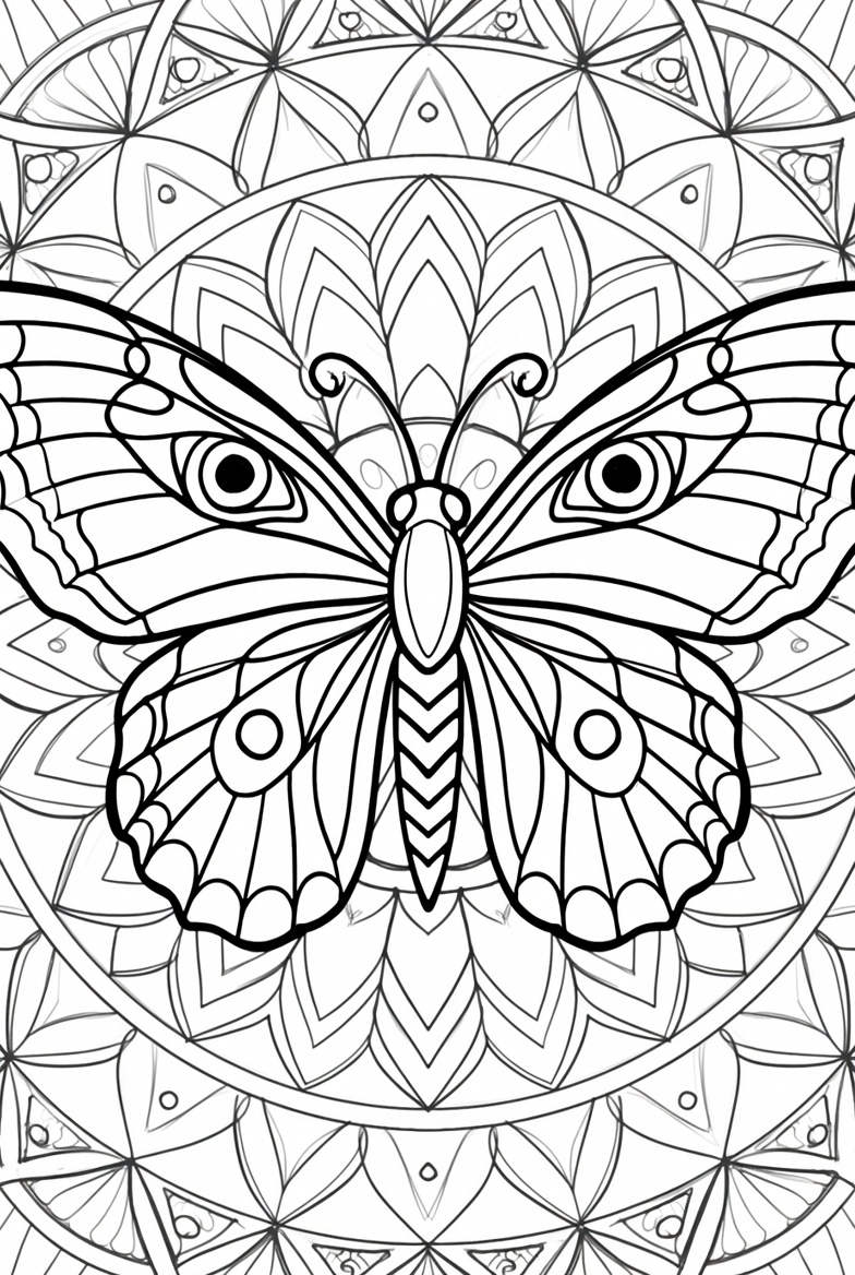 Mandala geometric butterfly