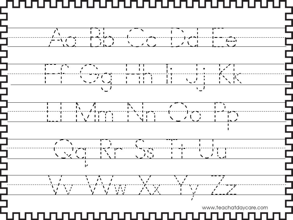 Alphabet tracing printable preschool worksheets A to Z letter practice