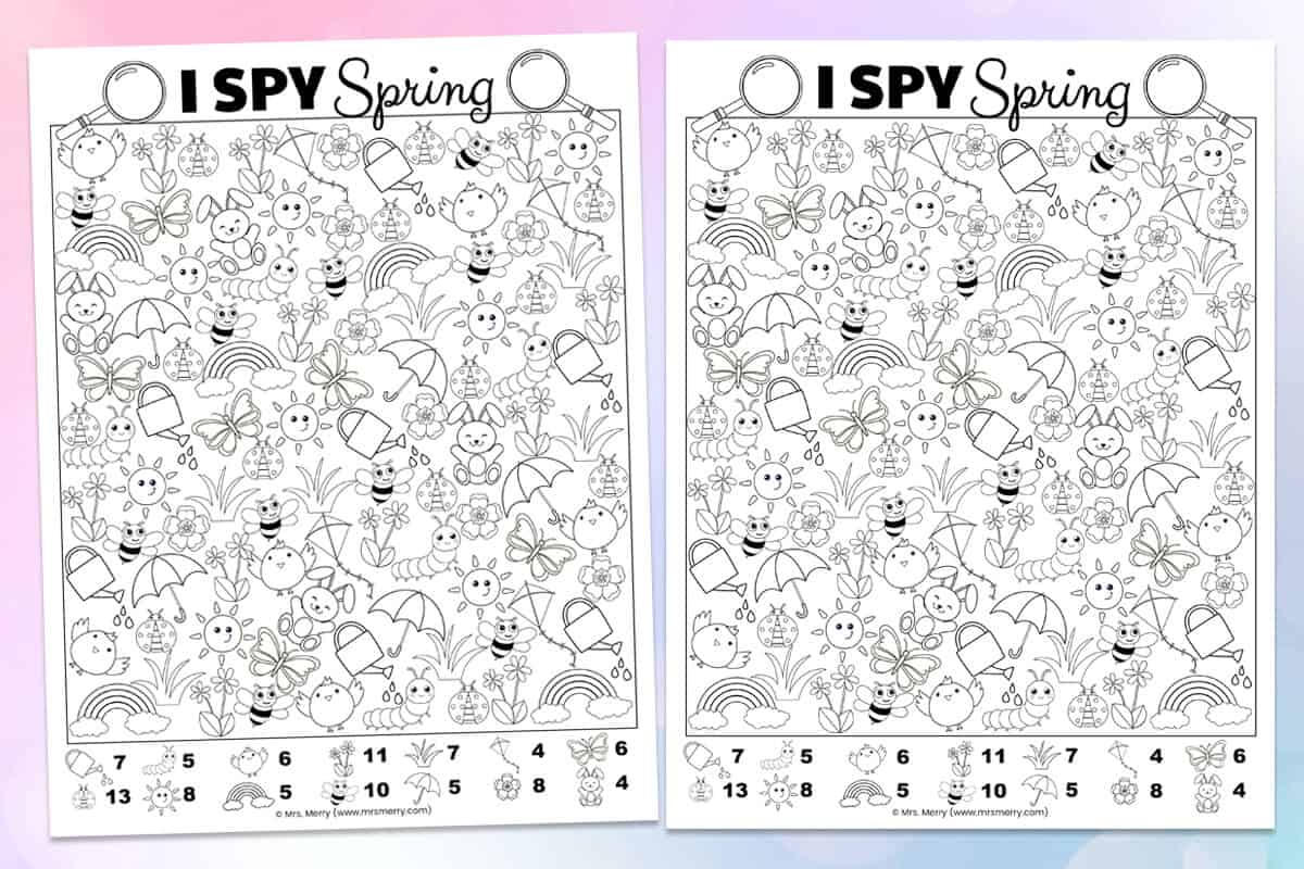 I spy keyword search activity printable for preschool kids