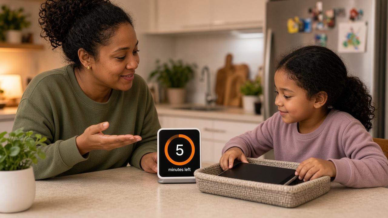 visual timer tablet handoff to cut evening screen time without a meltdown