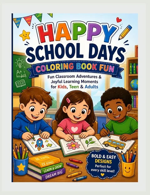 Cover of Happy School Days Coloring Book