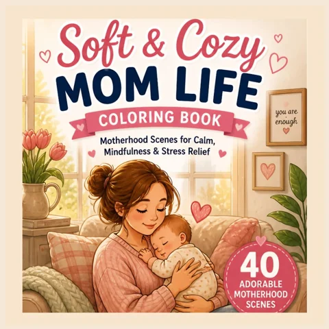 Cover of Soft & Cozy Mom Life Coloring Book